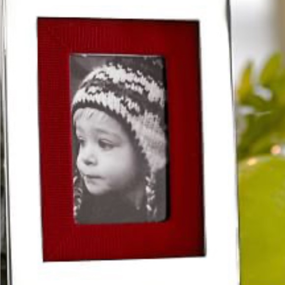 Pottery Barn grosgrain silver picture frame stocking holder - Picture 3 of 8